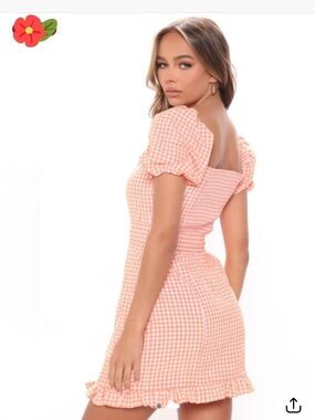Fashion Nova Gingham Square-Neck Mini Dress